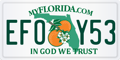 FL license plate EFOY53