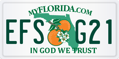 FL license plate EFSG21