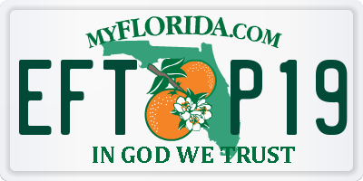 FL license plate EFTP19