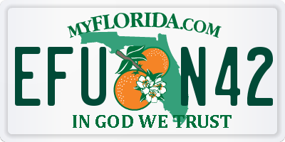 FL license plate EFUN42