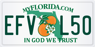 FL license plate EFVL50
