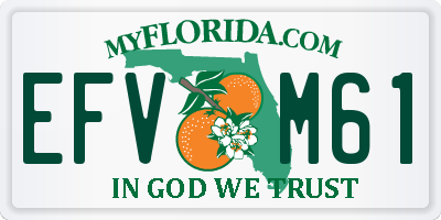 FL license plate EFVM61