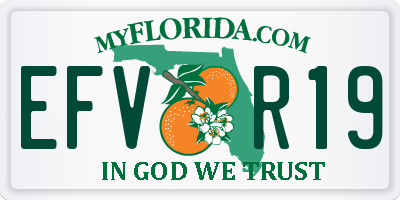 FL license plate EFVR19