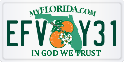 FL license plate EFVY31
