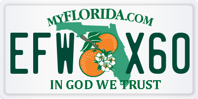 FL license plate EFWX60