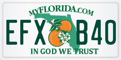 FL license plate EFXB40