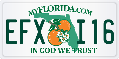 FL license plate EFXI16