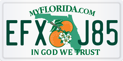 FL license plate EFXJ85