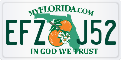 FL license plate EFZJ52