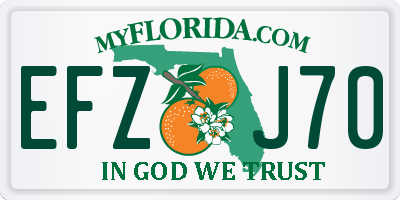FL license plate EFZJ70