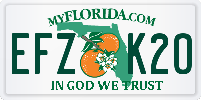 FL license plate EFZK20
