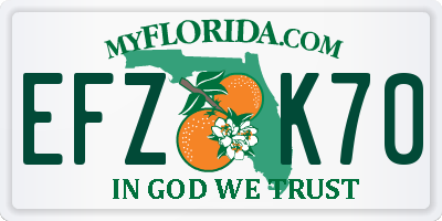 FL license plate EFZK70