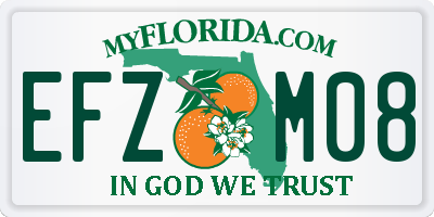 FL license plate EFZM08