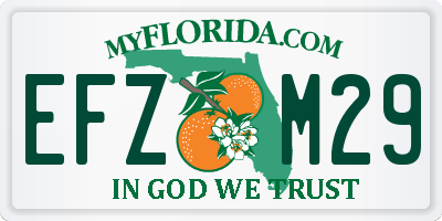 FL license plate EFZM29