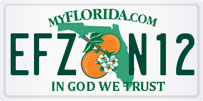 FL license plate EFZN12