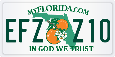FL license plate EFZZ10
