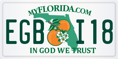 FL license plate EGBI18