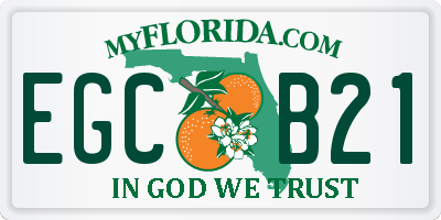 FL license plate EGCB21