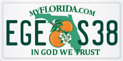 FL license plate EGES38