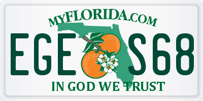 FL license plate EGES68