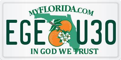 FL license plate EGEU30