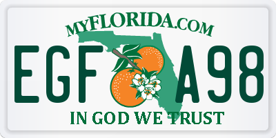 FL license plate EGFA98