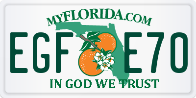 FL license plate EGFE70