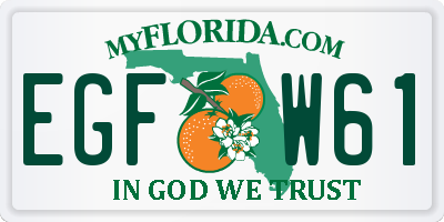 FL license plate EGFW61