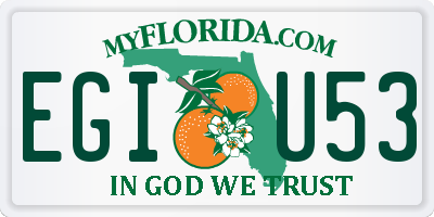 FL license plate EGIU53