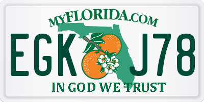 FL license plate EGKJ78
