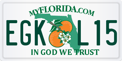 FL license plate EGKL15