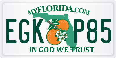 FL license plate EGKP85