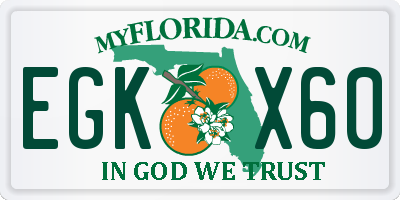 FL license plate EGKX60