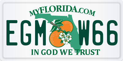 FL license plate EGMW66