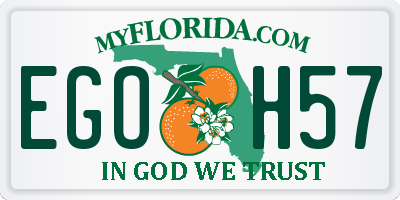FL license plate EGOH57