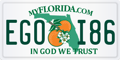 FL license plate EGOI86
