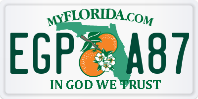 FL license plate EGPA87
