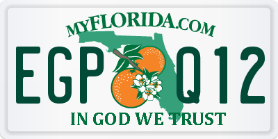 FL license plate EGPQ12