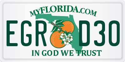 FL license plate EGRD30