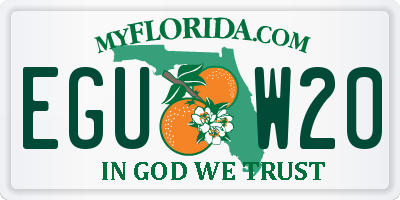 FL license plate EGUW20