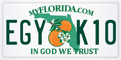 FL license plate EGYK10