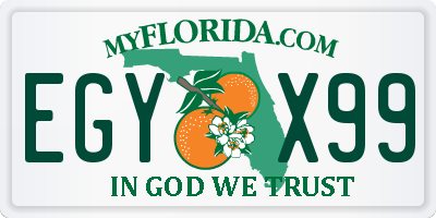 FL license plate EGYX99