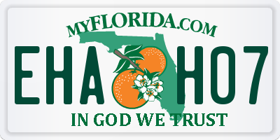 FL license plate EHAH07