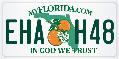 FL license plate EHAH48
