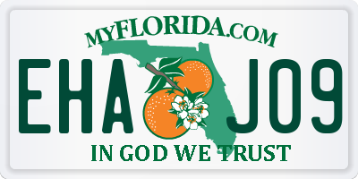 FL license plate EHAJ09