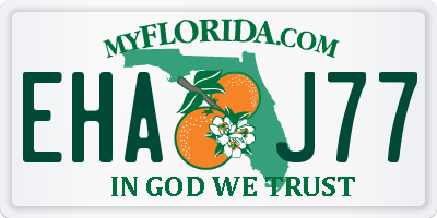 FL license plate EHAJ77
