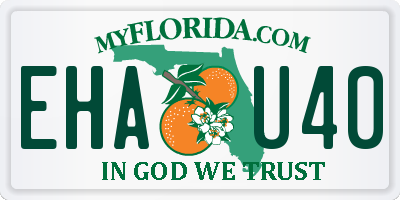 FL license plate EHAU40