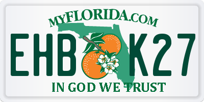 FL license plate EHBK27
