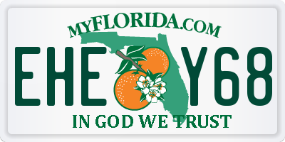 FL license plate EHEY68
