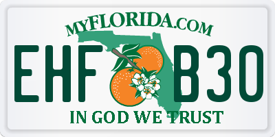 FL license plate EHFB30
